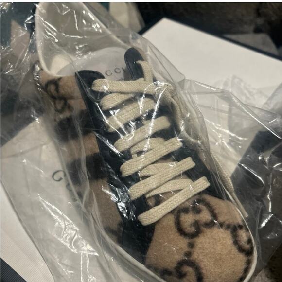 NEW GUCCI Ace GG Monogram Men's Wool Logo Sneakers 7.5 - Picture 16 of 16